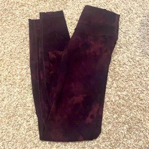 lululemon red / black tie dye leggings